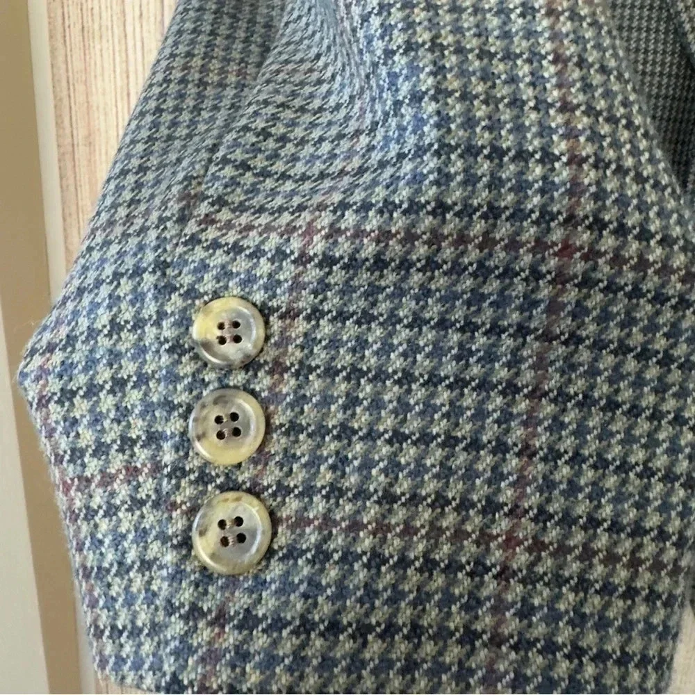 Brooks Brother mens Casual Blazer Wool Houndstooth Jacket Size 43R